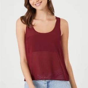 Forever 21 Women's Chiffon Scoop Tank Top